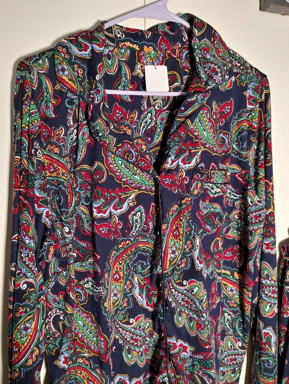 NWOT Croft & Barrow Large Gorgeous Paisley Print Long Sleeve Pajama Set